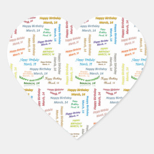 March, 14 Birthday Sticker