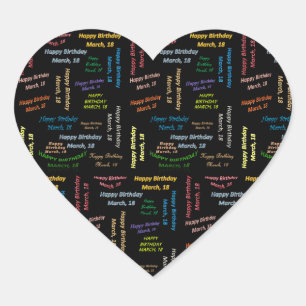 March, 18 Birthday Sticker