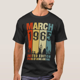 March 1965 58 Years Of Being Awesome Vintage T-Shirt