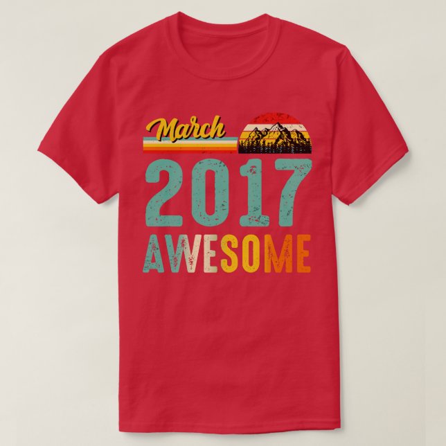 March 2017 Birthday Gift Shirt Vintage March 2017  (Design Front)