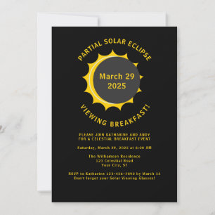 March 2025 Solar Eclipse Breakfast Viewing Party Invitation