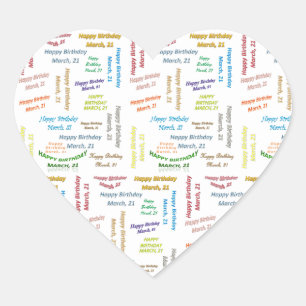 March, 21 Birthday Sticker