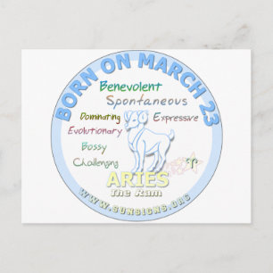 March 23rd Birthday - Aries Postcard