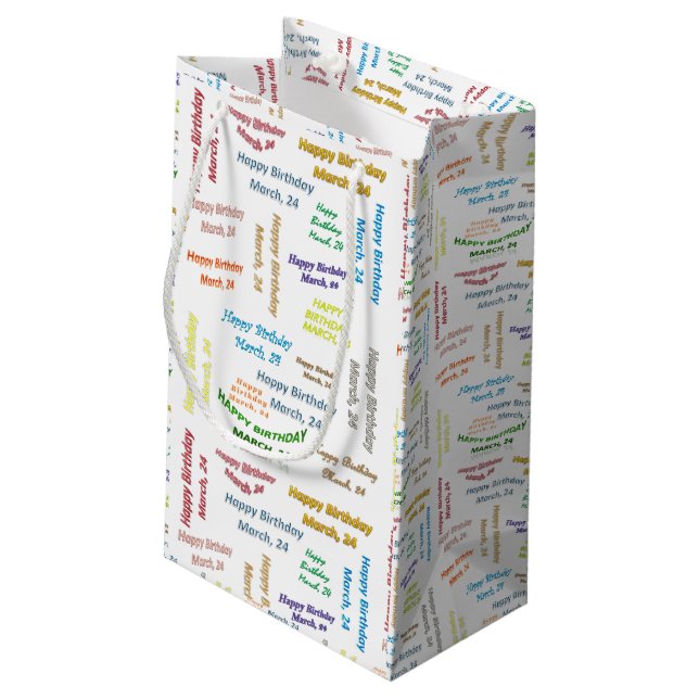 March, 24 Birthday Gift Bag (Back Angled)
