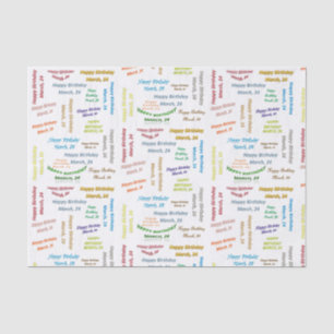March, 24 Birthday Tissue Paper