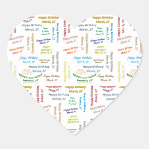 March, 27 Birthday Sticker