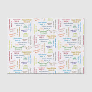March, 31 Birthday Tissue Paper