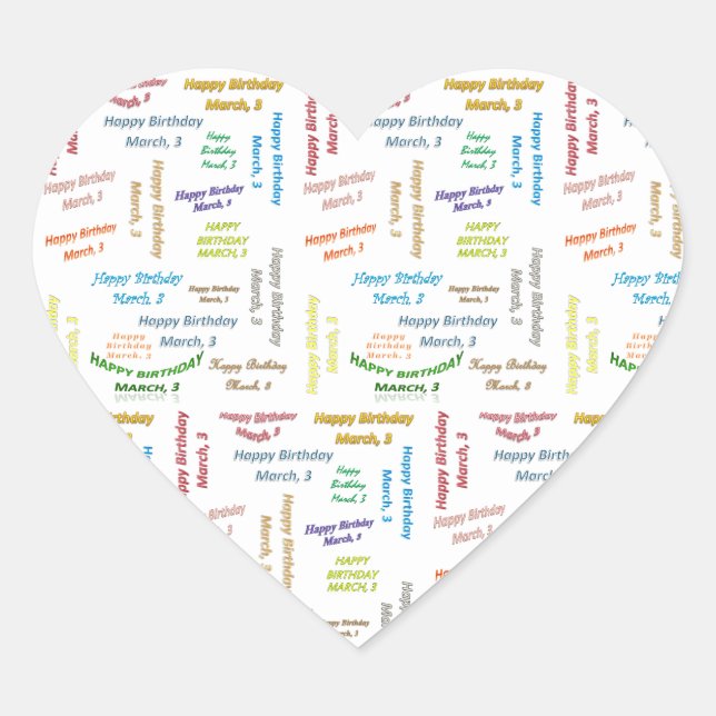 March, 3 Birthday Sticker (Front)