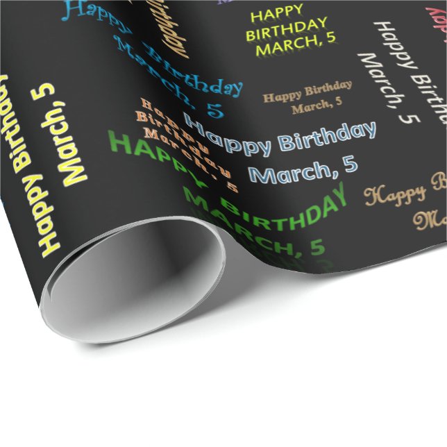 March, 5 Birthday Gift Wrapping Paper (Roll Corner)