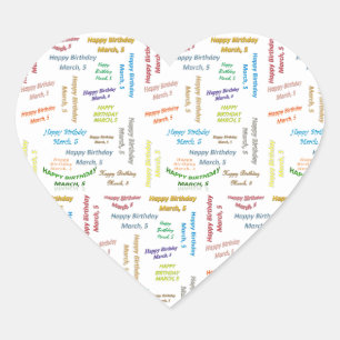 March, 5 Birthday Sticker