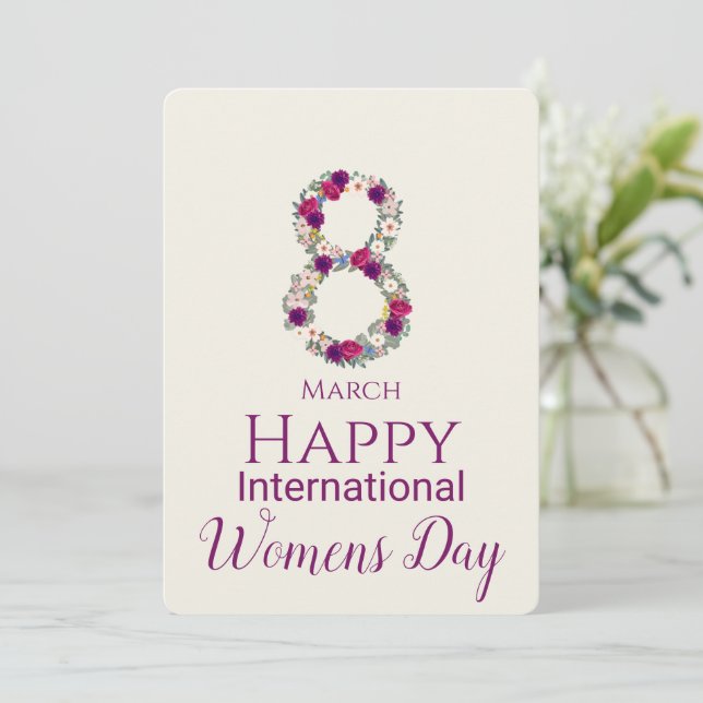 March 8 International Womens Day      Invitation (Standing Front)