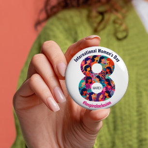 March 8 International Women's Day IWD 7.5 Cm Round Badge