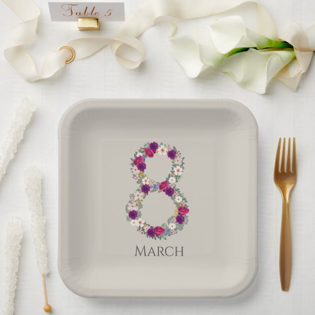 March 8 International Women's Day Paper Plate (Wedding)