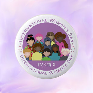March 8   International Women's Day Pin Button