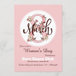 March 8th Floral Women's Day Invitation