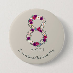 March 8th International Women's Day 7.5 Cm Round Badge