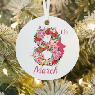 March 8th International Women's Day Metal Tree Decoration