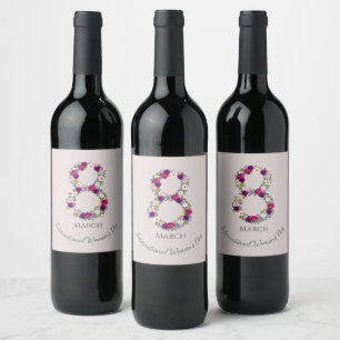 March 8th International Women's Day   Wine Label