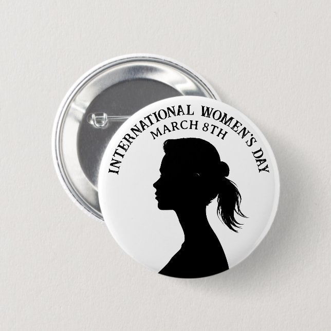 March 8th is International Women's Day 6 Cm Round Badge (Front & Back)