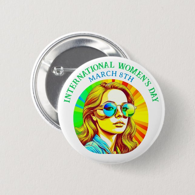 March 8th is International Women's Day 6 Cm Round Badge (Front & Back)