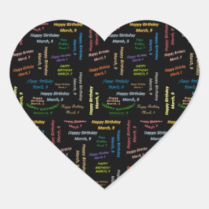 March, 9 Birthday Sticker