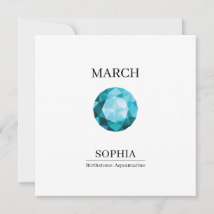 March Aquamarine Personalised Birthday Card