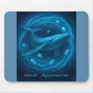 March Aquamarine – Whale & Ocean Gem Mouse Mat