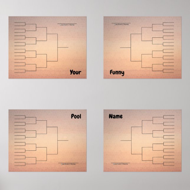 March Basketball Quadrant Bracket Orange Ombre (Front)