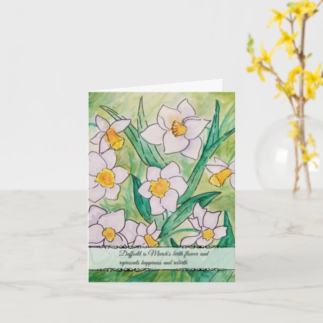 March Birth Flower Card (Yellow Flower)