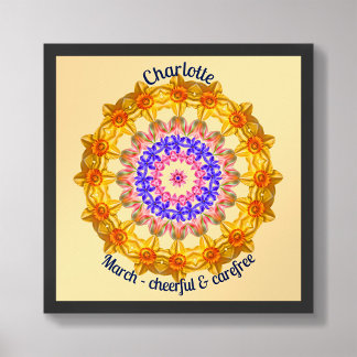 March Birth Flower Personalised Quote Kid Nursery  Poster