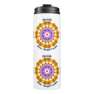 March Birth Month Flower Custom Mandala Zen Art Thermal Tumbler