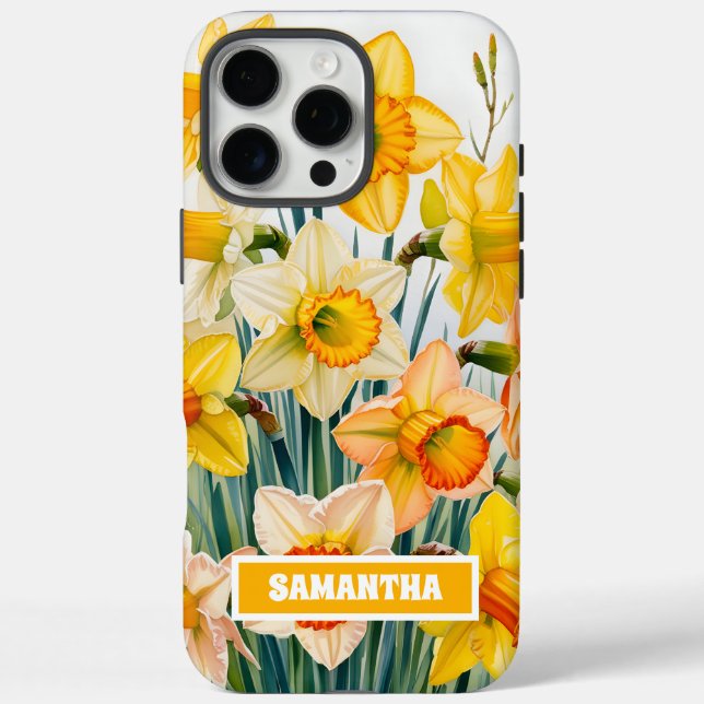 March Birth Month Flower Custom Name Case-Mate iPhone Case (Back)