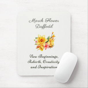 March Birth Month Flower Daffodil Birth Gift Mouse Mat