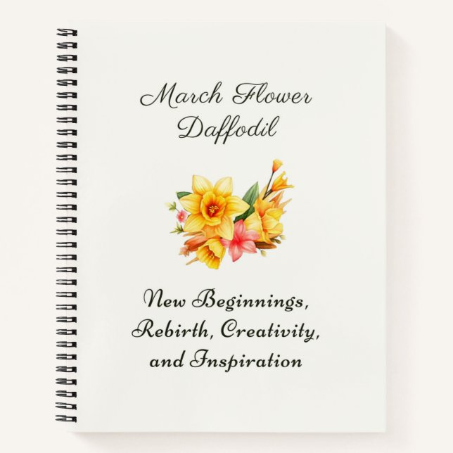 March Birth Month Flower Daffodil Birth Gift     Notebook (Front)