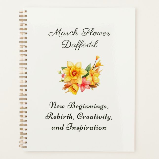 March Birth Month Flower Daffodil Birth Gift     Planner (Front)