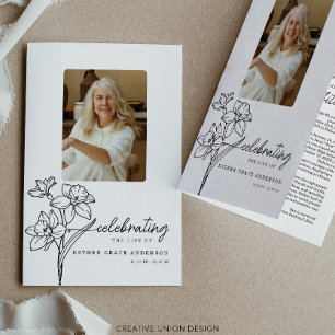 March Birth Month Flower Funeral Program Flyer