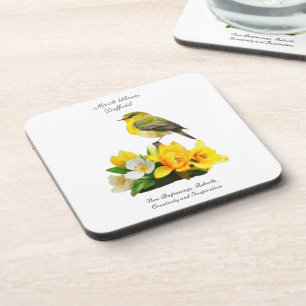 March Birth Month Flower Vibrant Birthday Gift Coaster