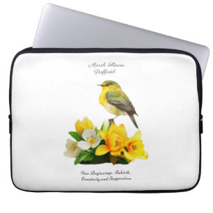 March Birth Month Flower Vibrant Birthday Gift Laptop Sleeve
