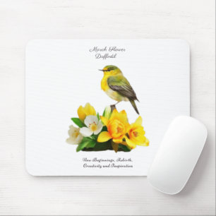 March Birth Month Flower Vibrant Birthday Gift Mouse Mat