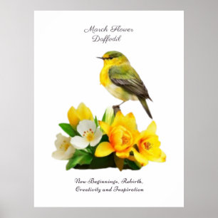 March Birth Month Flower Vibrant Birthday Gift Poster