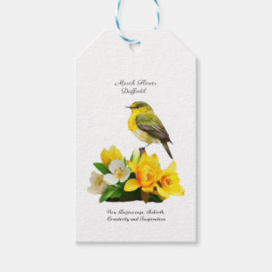 March Birth Month Flower Vibrant Birthday Gift Tags