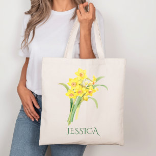 March Birth Month Flower Yellow Daffodil Tote Bag