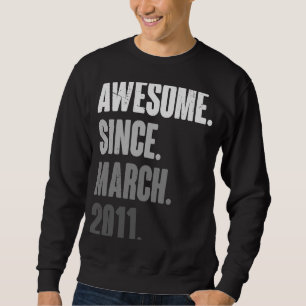 March Birthday 12th Decoration 12 Years Old Vintag Sweatshirt