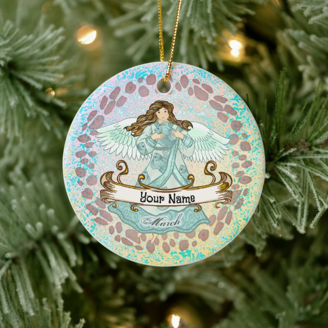 March Birthday Angel birthday custom ornaments (Tree)