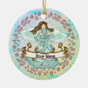 March Birthday Angel birthday custom ornaments