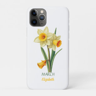 March Birthday Daffodil Birth Flower Personalised  iPhone 11 Pro Case