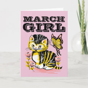MARCH BIRTHDAY GIRL GREETING CARDS