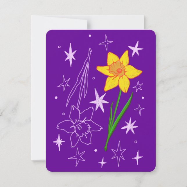 March Birthday Month Card (Daffodil) (Front)