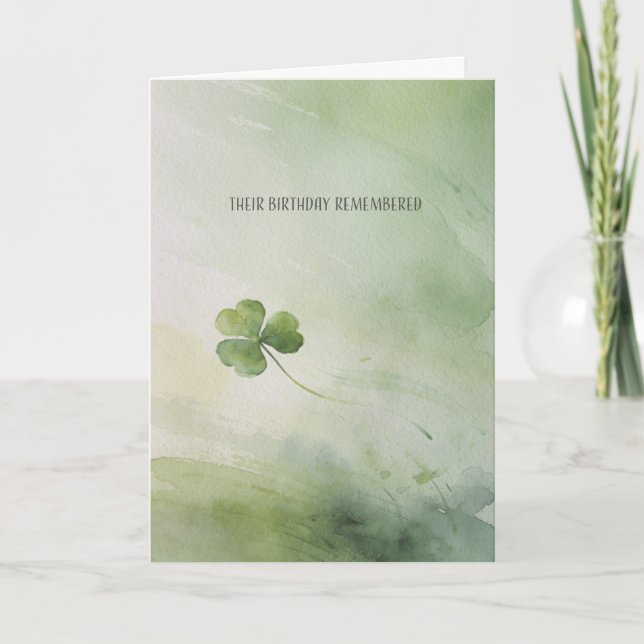 March Birthday Remembrance Shamrock Card (Front)