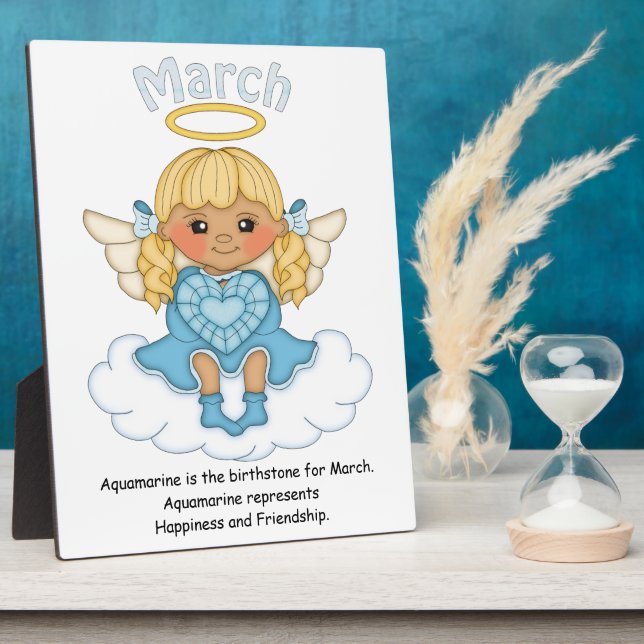 March Birthstone Angel Blonde Plaque (Side)